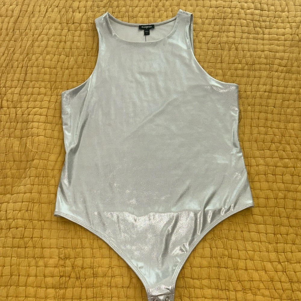 Express Body Contour Metallic Bodysuit